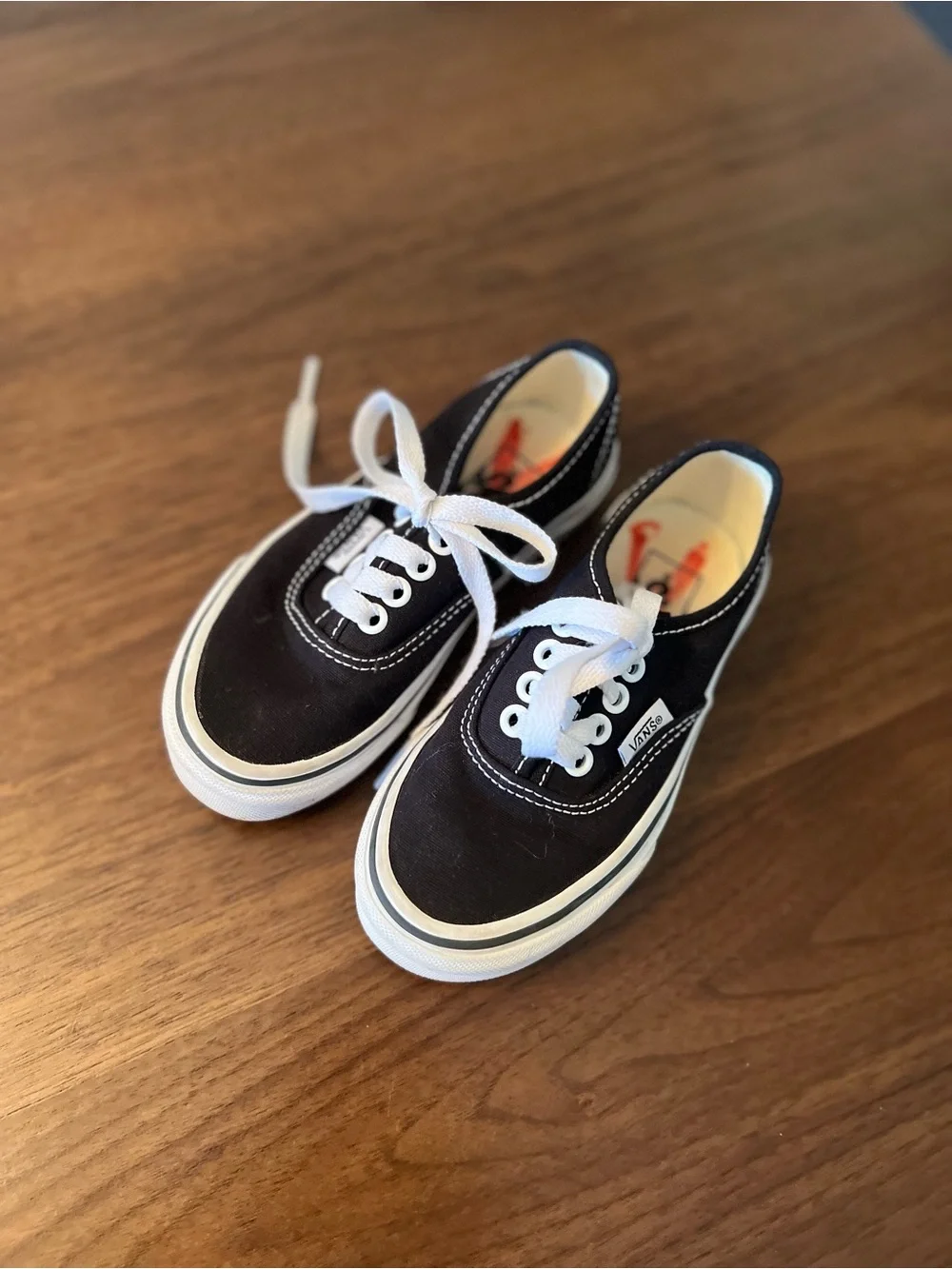 Vans Kids Black Canvas Low-Top Sneakers with White Accents